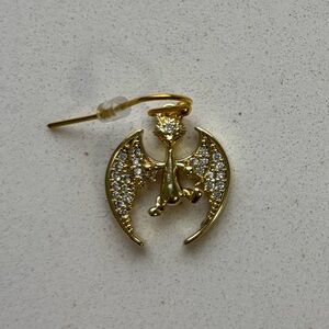 Gold dragon with sparkly stones Earrings - Women Jewelry